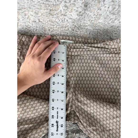 Andrienne Vittadini Size 6 Geometric Ankle Straight Leg Pull On Pants Brown - Picture 4 of 9